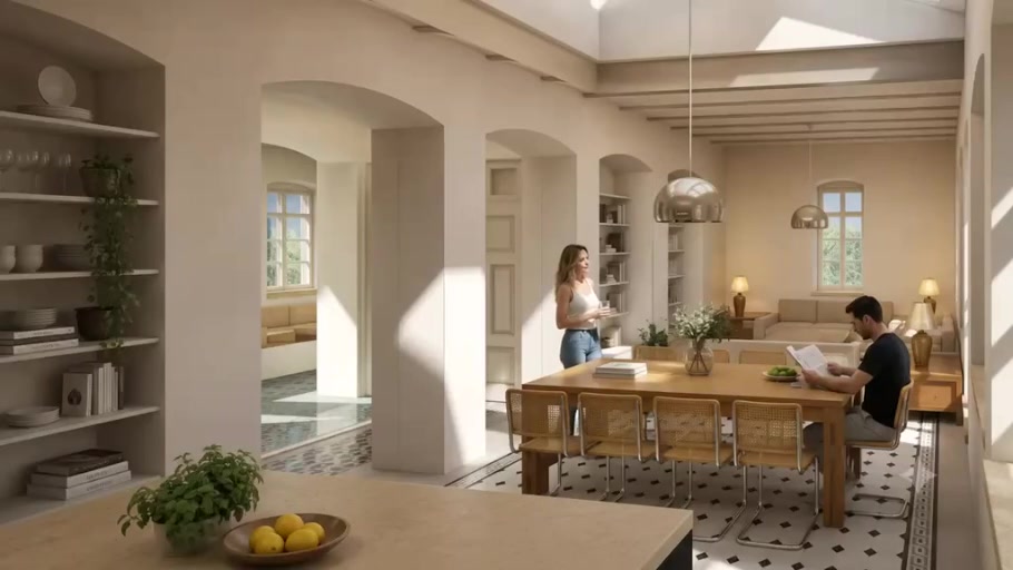 Gabi Klasmer dining-room concept animation poster